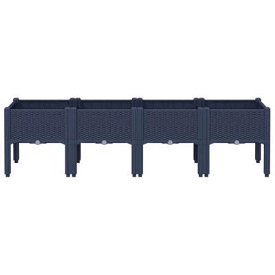 VidaXL Plantenbak met poten 160x40x42 cm polypropeen blauwgrijs
