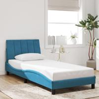 Bedframe zonder matras "Hanko" fluweel blauw 80x200 cm - thumbnail