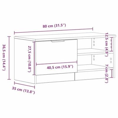 TV-kast 2 pcs Zwart 80 x 35 x 36.5 cm Bewerkt hout
