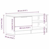 TV-kast 2 pcs Zwart 80 x 35 x 36.5 cm Bewerkt hout - thumbnail