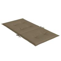 Stoelkussens 2 st lage rug 100x50x4 cm stof gemleerd taupe - thumbnail