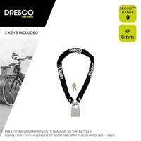 Dresco Kettingslot 90 cm x 5 mm staal/polyester zwart - thumbnail