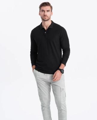 Ombre - Jergen - Poloshirt Heren - Longsleeve - Zwart Ombre - Jergen - Poloshirt Heren - Longsleeve - Zwart