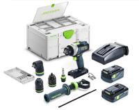 Festool TPC 18/4 4,0/5,0 I-Set/XL QUADRIVE Accu klop-/schroefboormachine 18V 4.0/5.0Ah in Systainer - 577622 - thumbnail