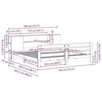 Bedframe zonder matras massief grenenhout wit 180x200 cm - thumbnail