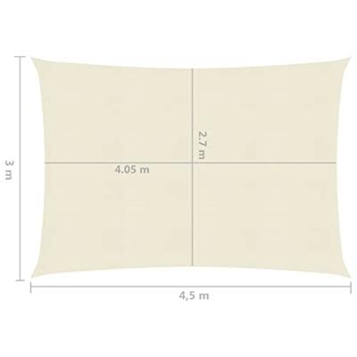 Zonnezeil 160 g/m 3x4,5 m HDPE crmekleurig Zonnezeil 160 g/m 3x4,5 m HDPE crmekleurig