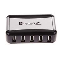 Frans stopcontact, USB 2.0-poorten, externe hub 7 met meerdere stekker, netstekker, voor laptop - thumbnail