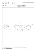 Lucide MILNE - Wandlamp - LED Dimb. - 1x8W 2700K - Zwart - thumbnail