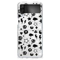 Silicone Back Case Samsung Galaxy Z Flip 4 Silver Punk - thumbnail