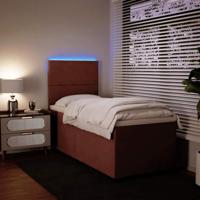Boxspring met matras fluweel roze 100x200 cm - thumbnail