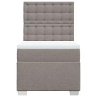 Boxspring met matras stof taupe 90x200 cm - thumbnail