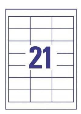 Avery-Zweckform 3670 Universele etiketten 64 x 36 mm Papier Wit 2100 stuk(s) Permanent hechtend Laser (zwart/wit), Laser (kleur)