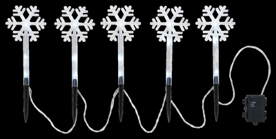 LIVARNO home Kerst-LED-tuinstekers (Sneeuwvlok met handvat)