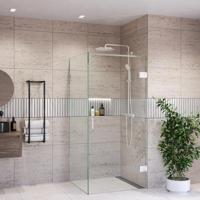 Douchecabine BWS Portos Profielloos RVS Look Helder Glas 8 mm Nano Coating (Alle Maten) - thumbnail