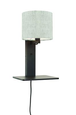 GOOD&MOJO Wandlamp 'Andes' Bamboe en Eco linnen, Met plank, kleur Beige