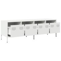 Tv-meubel 135x39x43,5 cm koudgewalst staal wit - thumbnail