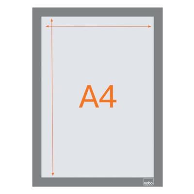 Nobo zelfklevend magnetisch kader A4, zilver, pak van 2 stuks Nobo zelfklevend magnetisch kader A4, zilver, pak van 2 stuks