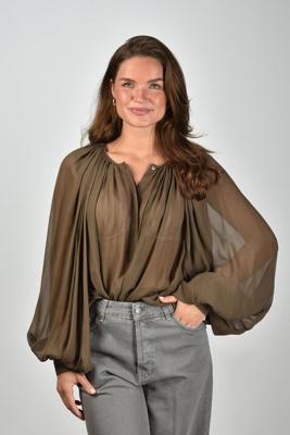 Semicouture blouse S5WU05-T03-2 pecan Semicouture blouse S5WU05-T03-2 pecan