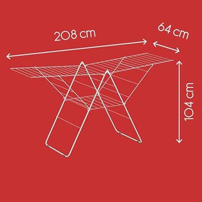 Metaltex Amsterdam Droogrek 32 m Drooglijn 208x64x104 cm Wit Metaltex Amsterdam Droogrek 32 m Drooglijn 208x64x104 cm Wit