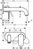 Hansgrohe Vernis afdekset wastafelkraan 207mm mat zwart 71576670 - thumbnail