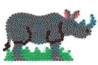 Hama midi strijkkralenbordje - neushoorn - thumbnail