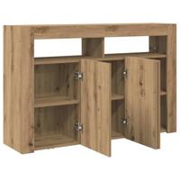 Dressoir artisanaal eikenkleurig 116 x 30 x 75 cm Bewerkt hout - thumbnail