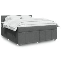 Boxspring met matras stof donkergrijs 180x200 cm - thumbnail