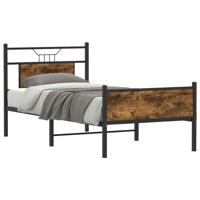 Bedframe zonder matras hout gerookt eikenkleurig 75x190 cm - thumbnail