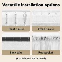 VidaXL Kantgordijn met gordijnen bloemen wit 120 x 150 cm polyester - thumbnail