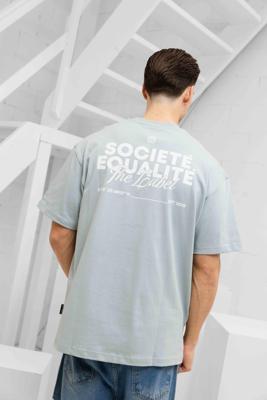 Equalité Societe 2.0 Oversized T-Shirt Heren Lichtblauw - Maat S - Kleur: Lichtblauw | Soccerfanshop