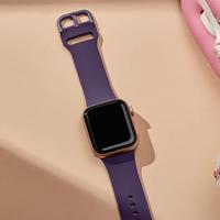 Soft siliconen bandje met gespsluiting - Donkerpaars - Geschikt voor Apple Watch 38mm / 40mm / 41mm / 42mm - thumbnail