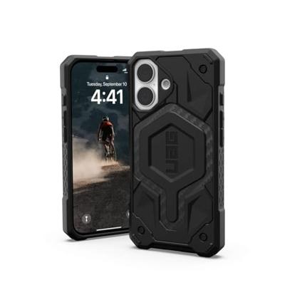 Urban Armor Gear Monarch Case Backcover Apple iPhone 16 Carbon Inductieve lading Urban Armor Gear Monarch Case Backcover Apple iPhone 16 Carbon Inductieve lading
