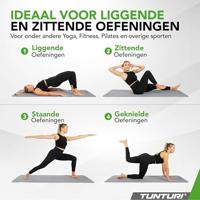 Tunturi Yogamat 8mm | Pilates mat| Fitnessmat | 183 x 61 x 0,8 cm | Incl Draagtas | Anti Slip en Eco | Grijs - thumbnail