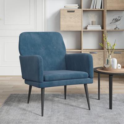 Fauteuil 62x79x79 cm fluweel blauw Fauteuil 62x79x79 cm fluweel blauw