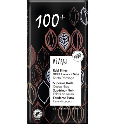 Vivani Chocoladereep Superior Dark 100% Vivani Chocoladereep Superior Dark 100%