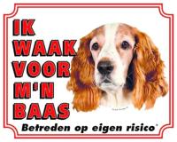 Welsh Springer Spaniel Waakbord - Ik waak voor mijn Baas - thumbnail