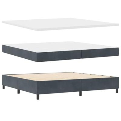 Boxspring bed met matras Donkergrijs 200 x 200 cm Fluweel