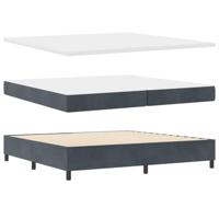 Boxspring bed met matras Donkergrijs 200 x 200 cm Fluweel - thumbnail