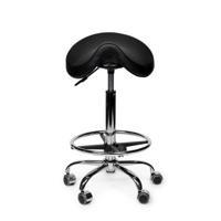Premium zadelkruk zwart standaard met voetring - thumbnail