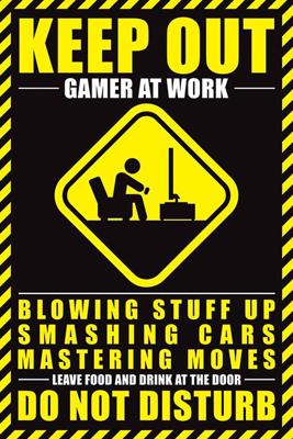 Poster Gamer At Work Do Not Disturb 61x91,5cm Poster Gamer At Work Do Not Disturb 61x91,5cm