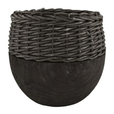 Vaas Paulownia hout zwart 29 cm | 4 stuks