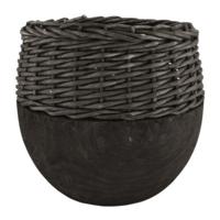 Vaas Paulownia hout zwart 29 cm | 4 stuks - thumbnail