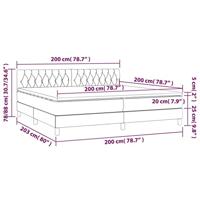 Boxspring met matras en LED stof donkerbruin 200x200 cm - thumbnail