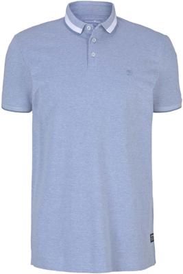Tom Tailor Denim gemêleerde regular fit polo lichtblauw