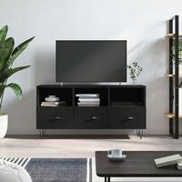 Tv-meubel 102x36x50 cm bewerkt hout zwart - thumbnail