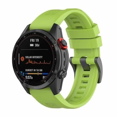 By Qubix - Siliconen sportbandje - Groen - Compatible met Garmin Instinct 3-50mm - Compatible Garmin bandje