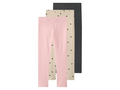 lupilu Set van 3 kinder leggings (Beige, 110/116)