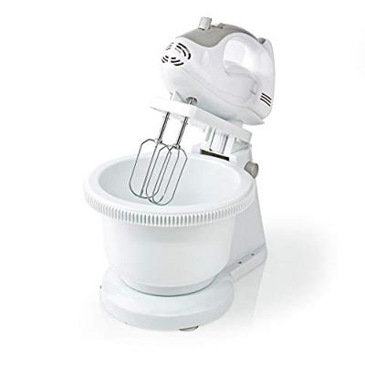 Nedis kahm110cwt handmixer 200 w 5-snelheden turbo-functie draaikom / 2 deeghaken / 2 kloppers grijs / wit Nedis kahm110cwt handmixer 200 w 5-snelheden turbo-functie draaikom / 2 deeghaken / 2 kloppers grijs / wit