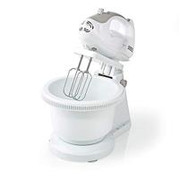 Nedis kahm110cwt handmixer 200 w 5-snelheden turbo-functie draaikom / 2 deeghaken / 2 kloppers grijs / wit - thumbnail