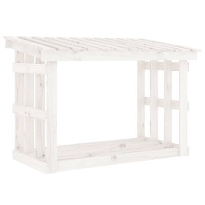 VidaXL Haardhoutrek 108x64,5x77 cm massief grenenhout wit